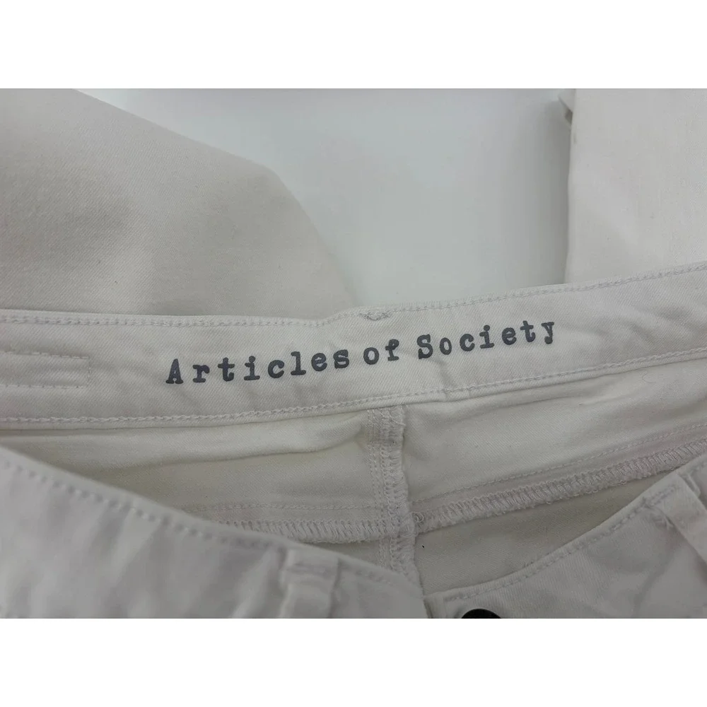 Articles of Society, White Sateen Ankle Skinny Jegging Jeans, Women's Size 30‎